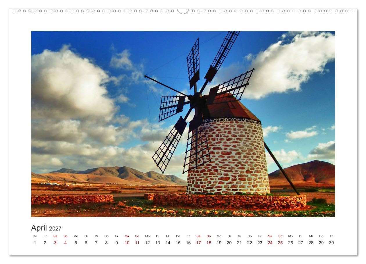 CALVENDO - Fuerteventura - Bildschön (Wandkalender 2027 DIN A2 quer), Monatskalender: Eine Reise vom Norden in den Süden der Insel.
