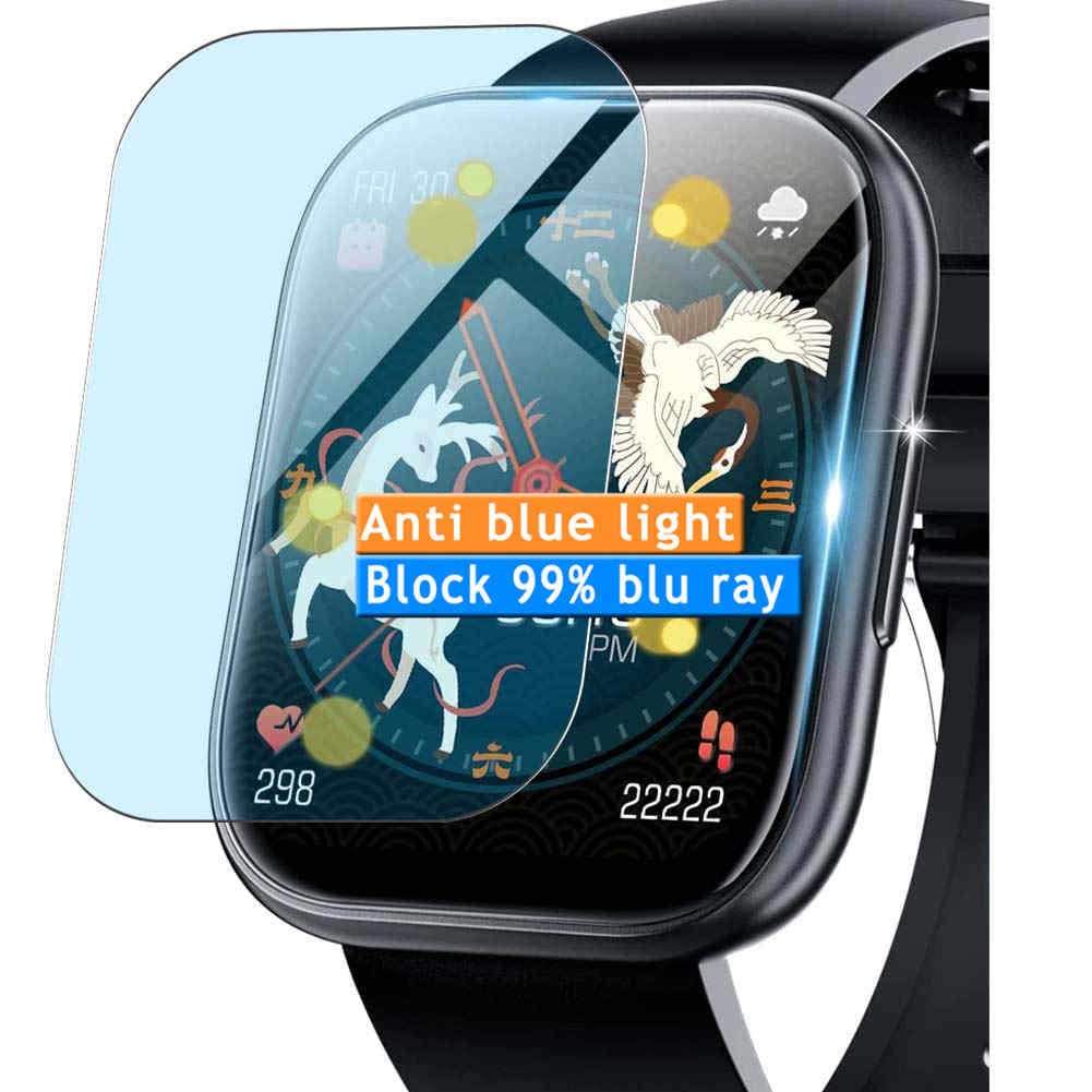 3-Pack Anti Blue Light Screen Protector, compatible with Acquasea ADOSSY X7 1.85" Smart Watch smartwatch TPU Film Protectors Sticker [ Not Tempered Glass ]