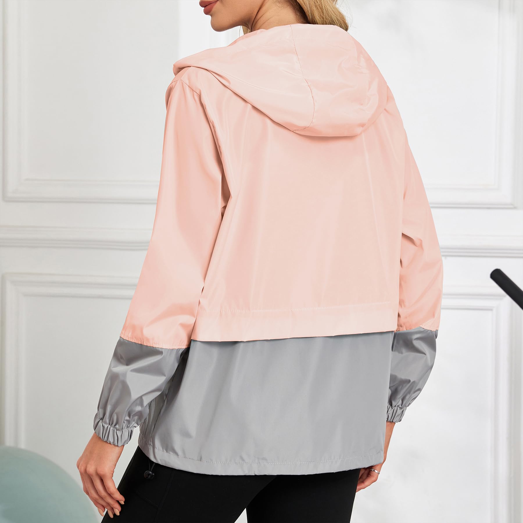 Durio Veste de pluie légère pour femme - Imperméable - Respirante - Pliable - Coupe-vent - Avec capuche - Veste softshell - Veste de cyclisme