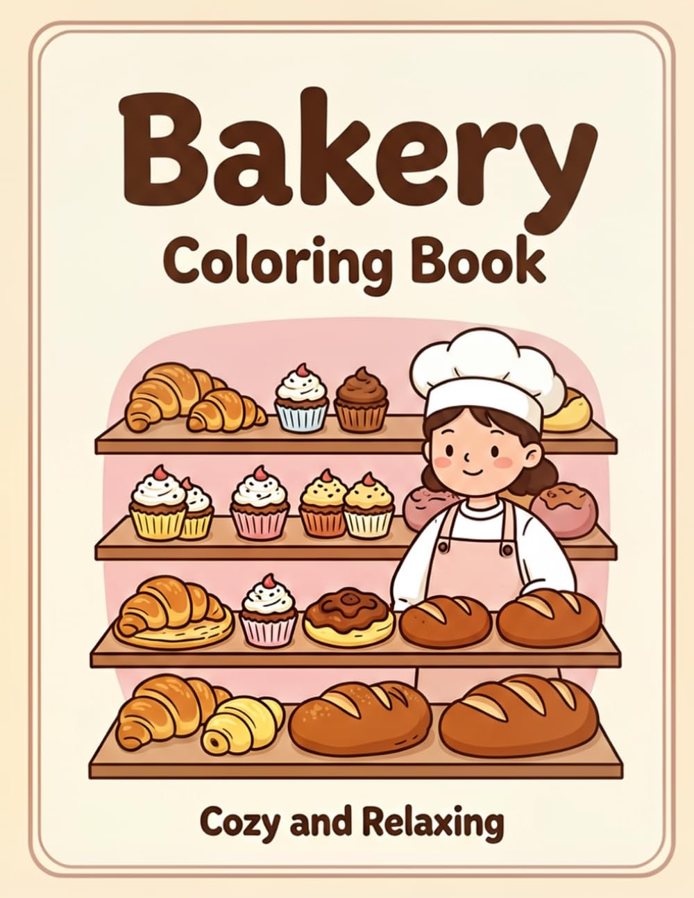 Bakery Coloring Book: Cute & Cozy Bakery Featuring Pastries, Cakes, Cookies, and Sweet Treats