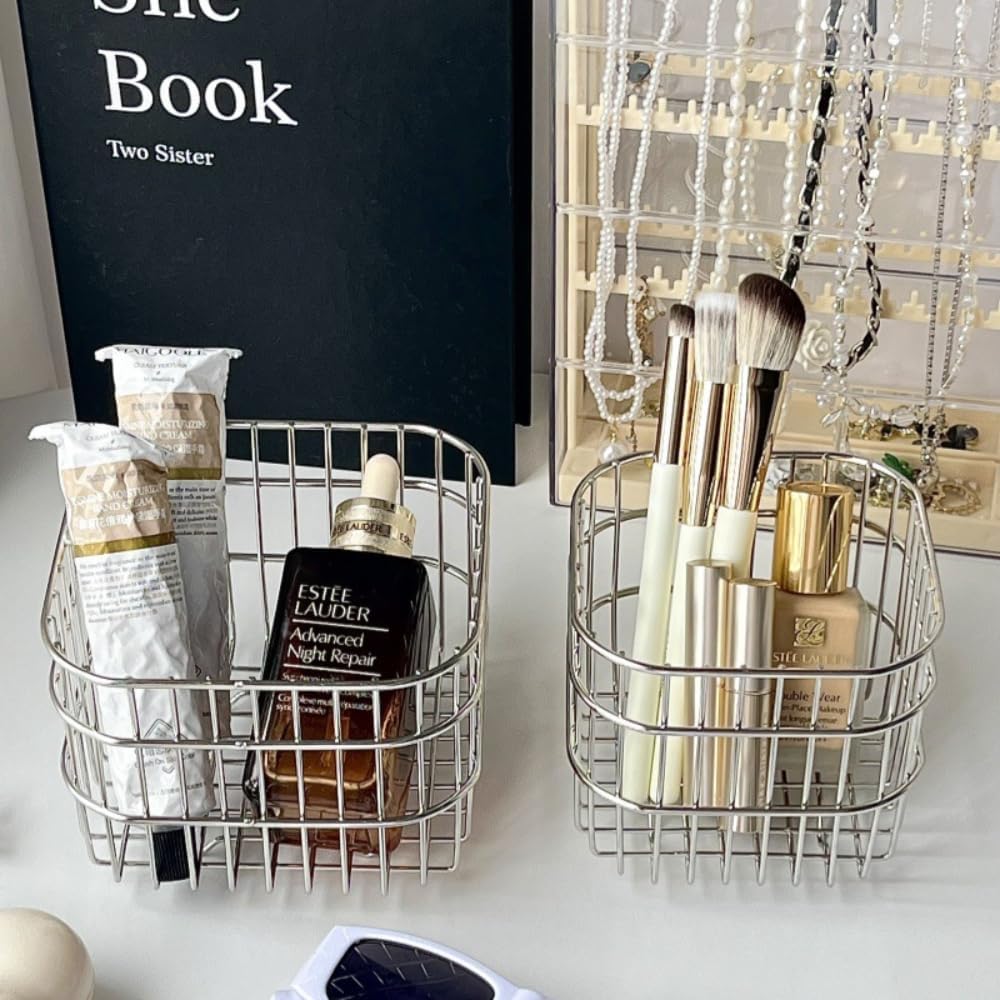 錬鉄製収納バスケット 家庭用キッチンスクエア 果物 野菜 化粧品 デスクトップ収納バスケット (s) [並行輸入品]