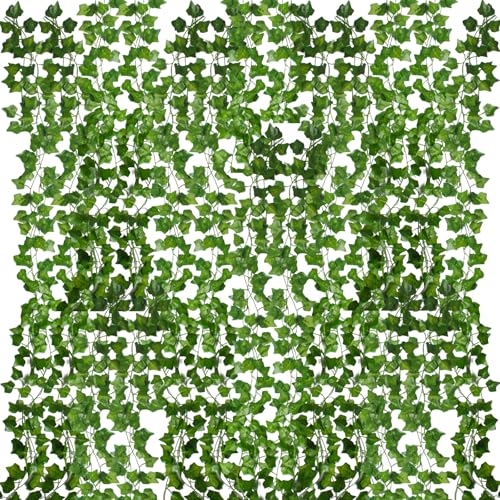 DASHUHUACAO 72 Leaves Artificial Ivy Vine, 30 Pack 7.2Ft Fake
