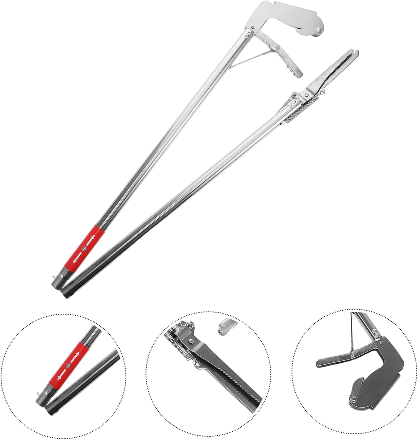 Stainless Steel Long Reach Reptile Catcher for Snakes Crabs and Eels Versatile Wear Resistant Grabber for Outdoor Use and Aquatic Catching