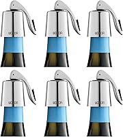 Vista 9 de WOTOR Tapones para botellas de vino de acero inoxidable con silicona, reutilizable, protector de vino y sellador decorativo de botellas, a prueba