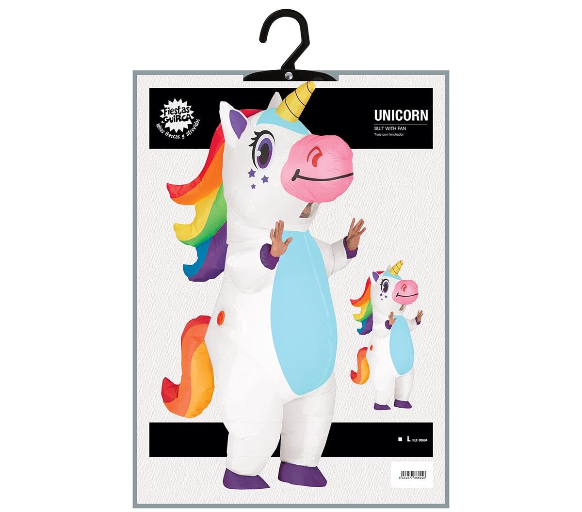FIESTAS GUIRCA Disfraz de Unicornio Arcoíris Hinchable Adulto