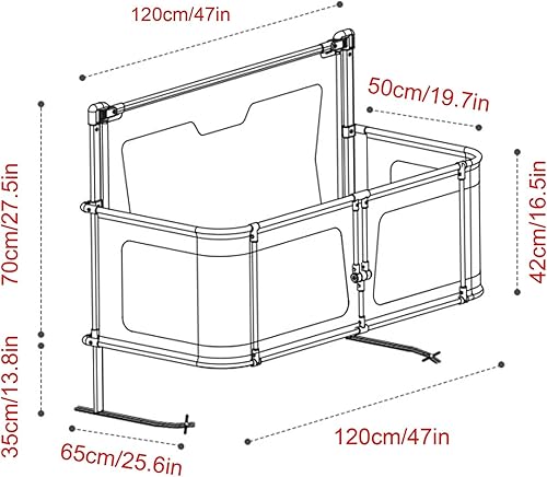 Miniatura 2 de Moisés de noche para Co Sleeper 3 en 1, cuna de bebé, colechos para bebes, fácil de plegar, cama lateral, cuna ajustable de malla para recién
