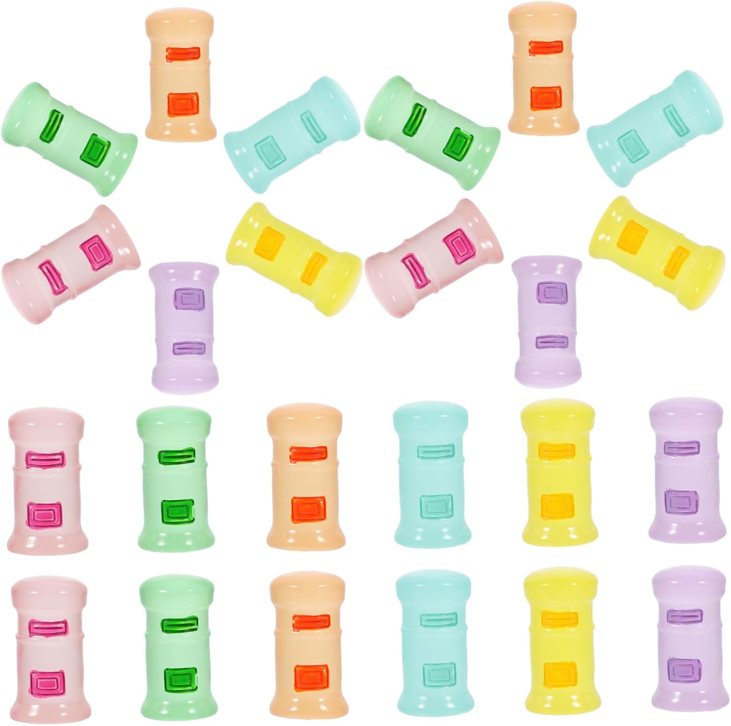 balacoo 150pcs Glow Dark Miniature Mailbox Figurines Neon Boys and Girls Mailbox Decorations