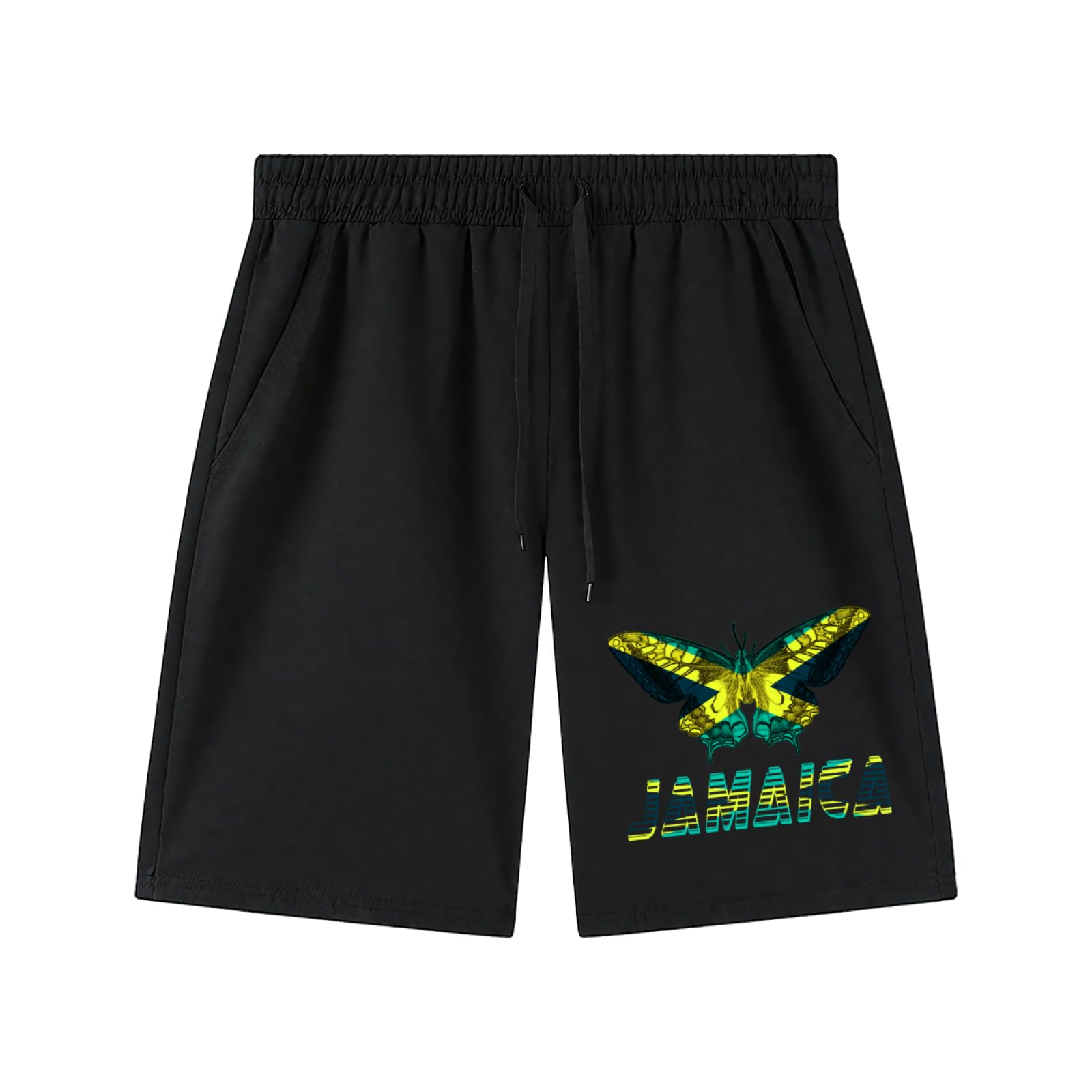 Farfalla Giamaica Giamaicani Uomo Pantaloncini da Mare Estate Costume Mare con Tasche Bermuda da Bagno