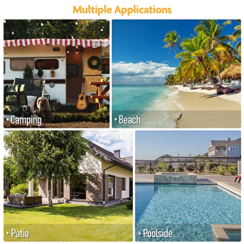 Alpha Camp Outdoor Folding Chaise Lounge Chair For Beach Lawn Pool Tanning Deck Camping, 5-Position Reclining Patio Chairs With Pillow, Navy Blue #TOP5