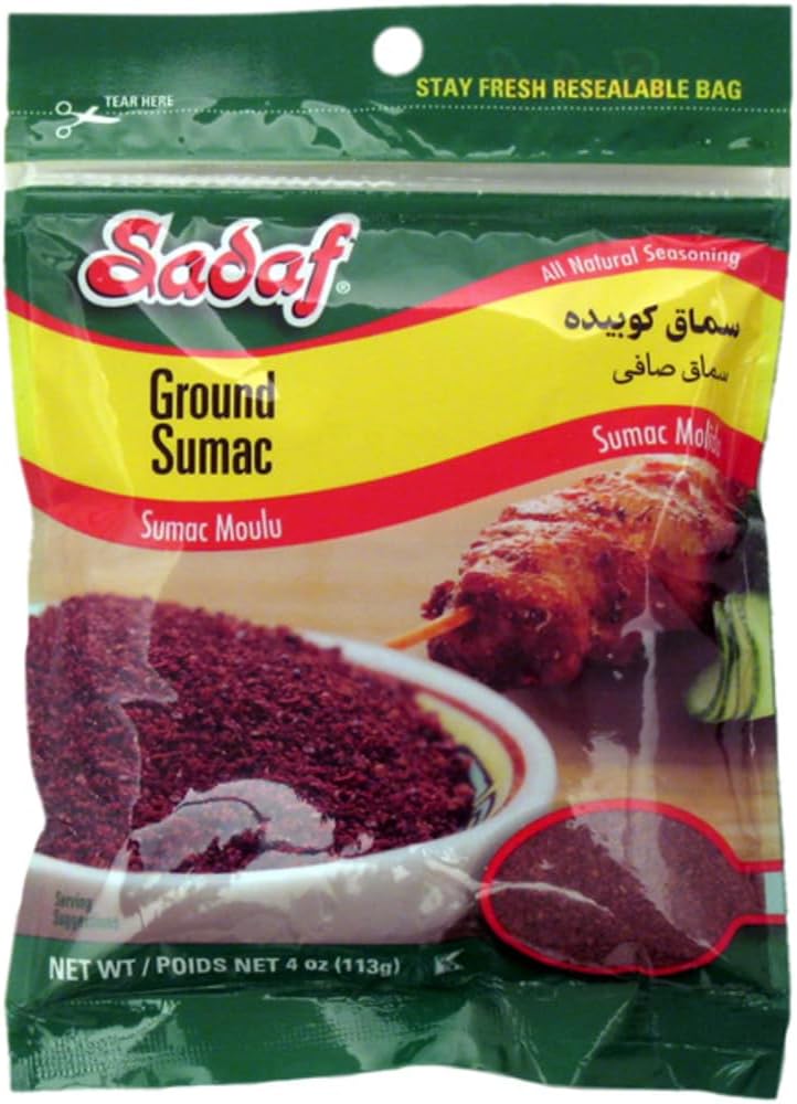 Sadaf Sumac Ground - Sumac Powder for Cooking and Food Seasoning - Sumac Seasoning - Traditional Middle Eastern Spice - Kosher 4 oz Resealable Bag