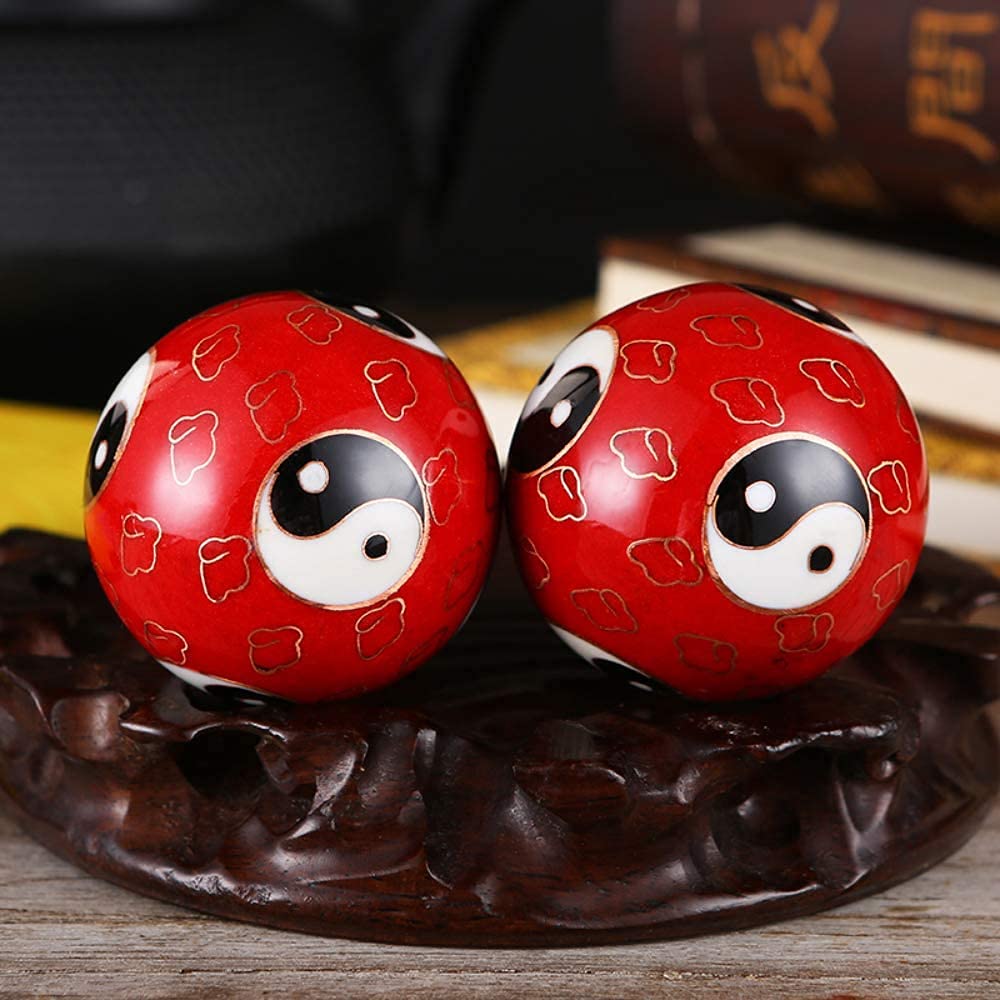 Balles Anti-Stress pour Adultes, balles de santé Chinoises Balles Anti-Stress pour Adultes Balles d'exercice Balles de santé Chinoises avec carillons et Symbole Yin Yang
