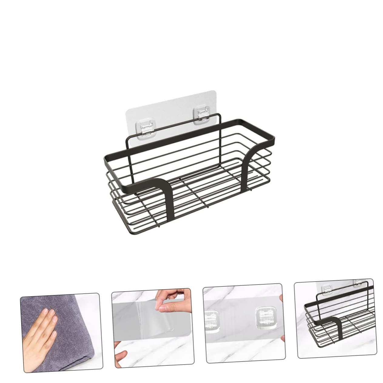 Organizador de Baño Adhesivo, Estantería Baño Esquina de Acero Inoxidable, Instalación sin Taladro, Bordes Redondeados, Adecuado para Ducha