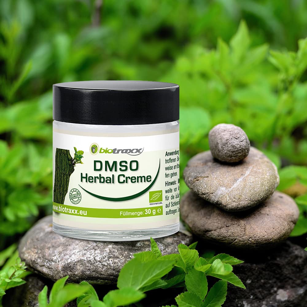 Biotraxx DMSO (dimetylosulfotlenek) krem ziołowy 30 g – bardzo skuteczny krem z wysoką zawartością DMSO i oleju magnezowego oraz 17 ziół leczniczych