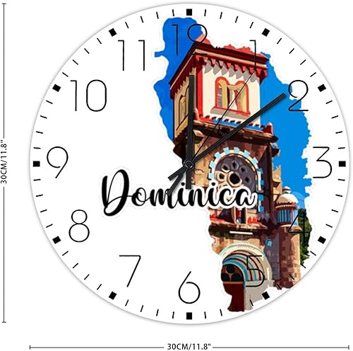 Miniatura 9 de Reloj de pared silencioso de 10 pulgadas sin tictac, funciona con pilas, decoración de pared de Jamaica para dormitorio, arquitectura, mapas de