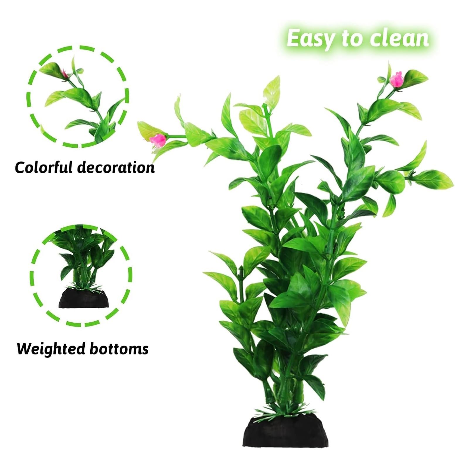 Plantas Artificiales para acuarios, Decoraciones de Plantas Artificiales for pecera Acuario, 10 Uds