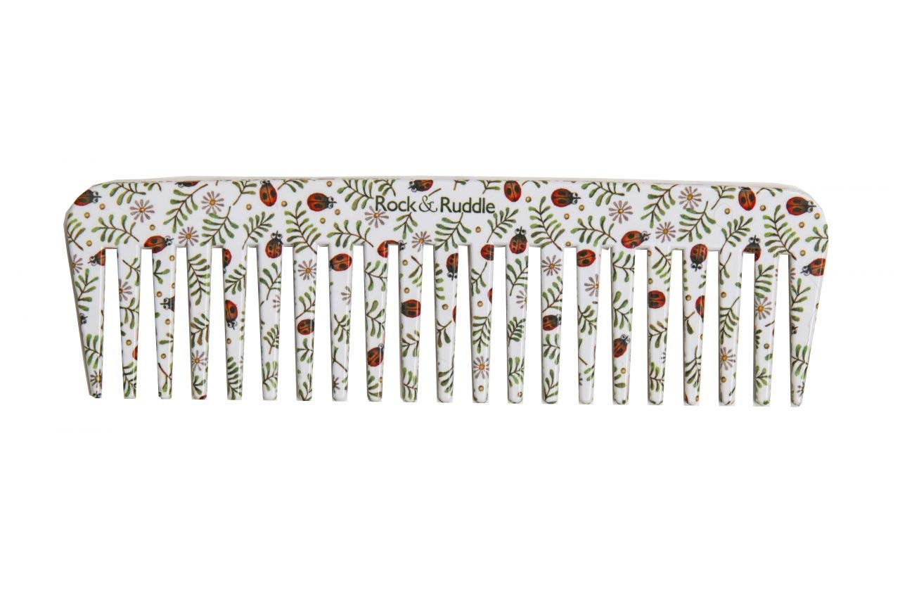 Rock & Ruddle Wide Tooth Comb. Perfect for Detangling Wet Hair and Applying Hair Color. Ladybirds Design