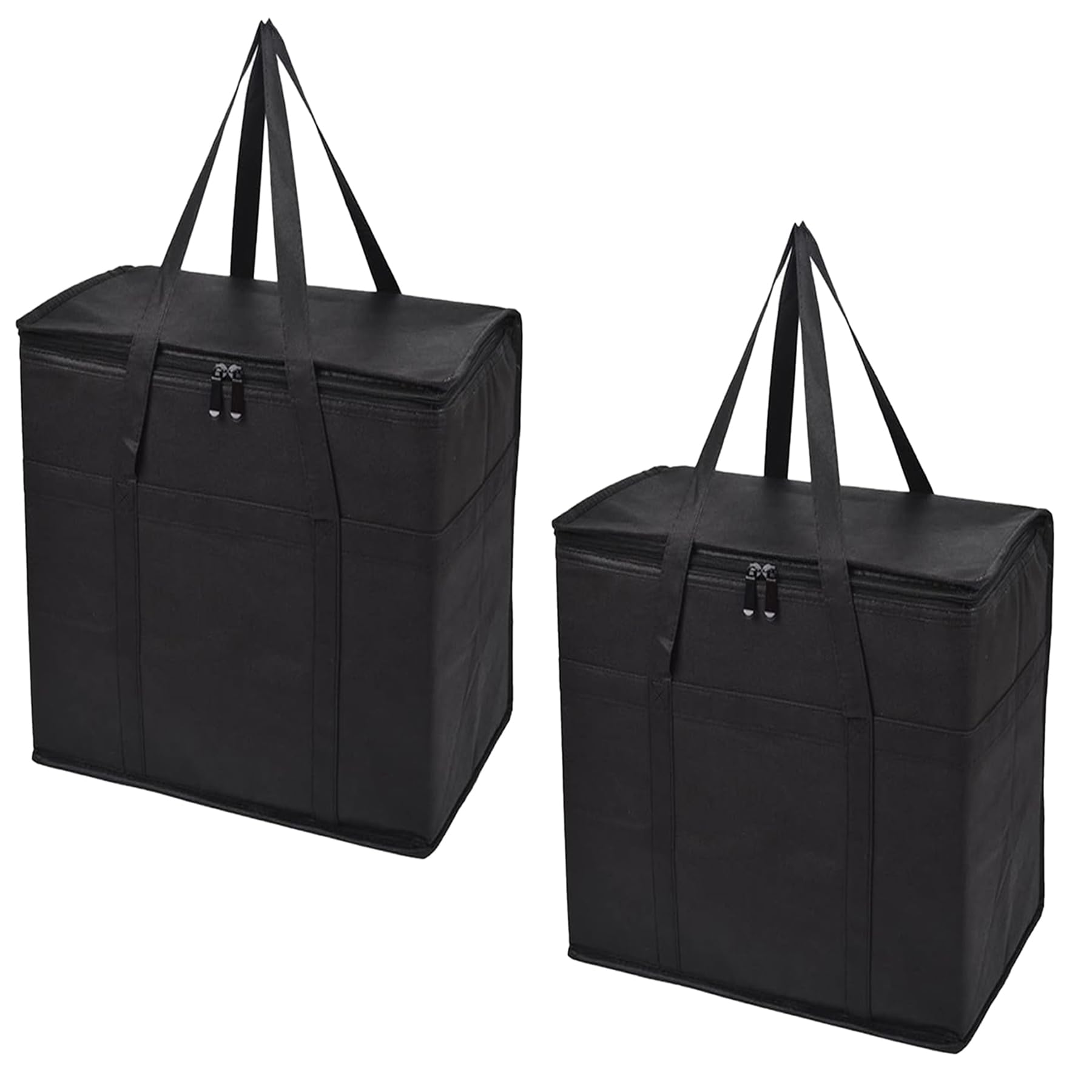 Surbootime Car Insulated Food Bag 24L/Cooler Box for Catering Delivery/Premium Zippered Grocery Bag - Reusable Bottom Reinforced Durable, Keep Food Hot or Cold/Shopping, Camping, Family Picnic 2PCS