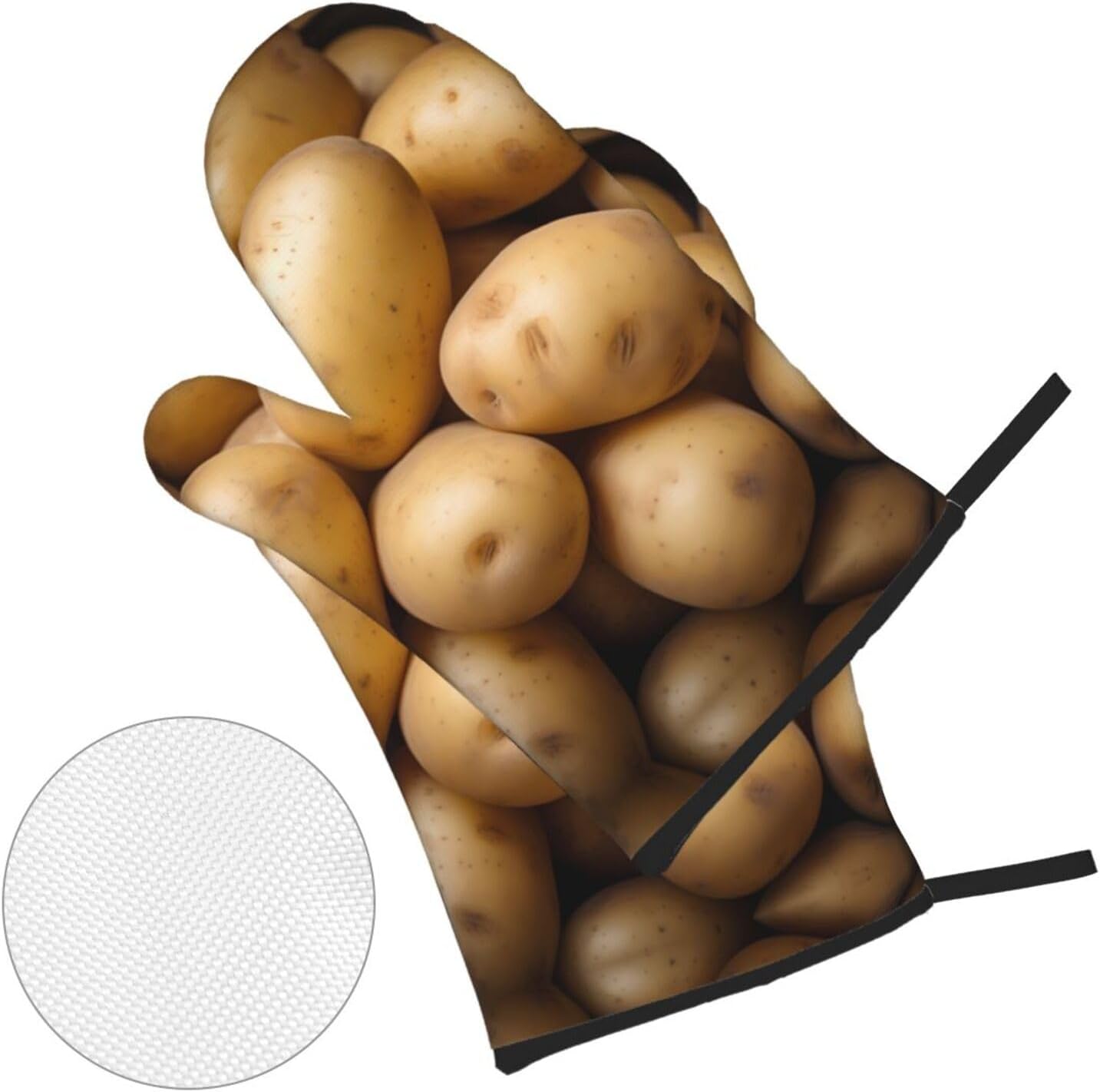 Potato Printed Oven Mitts + Potholders 4-Piece Set - Great for BBQ Party Cooking