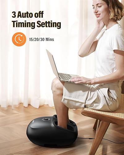 Miniatura 4 de Burrki Masajeador de pies con calor, regalos para mujeres y hombres, masajeador eléctrico de pies Shiatsu con amasamiento profundo, control remoto y