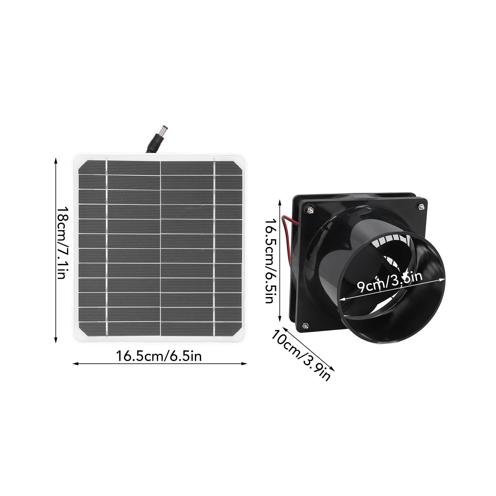 Extractor de Aire con Energía Solar, Kit de Panel Solar de 50 W y 12 V con Ventilador de Ventilación de 6,5 Pulgadas, Red Protectora, para Exterior, Almacén, Cobertizo, Cocina,
