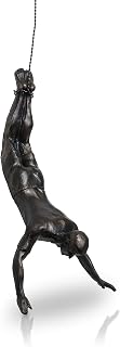 Basic Fundamentals - Bronze Finish Wall Climbing Wall Art with Metal Wire (Diving Posture)- Rappelling Man Wall Sculpture Hanging Wall Art Decor - Unique Climber Sculpture - 12" x 5" x 4"