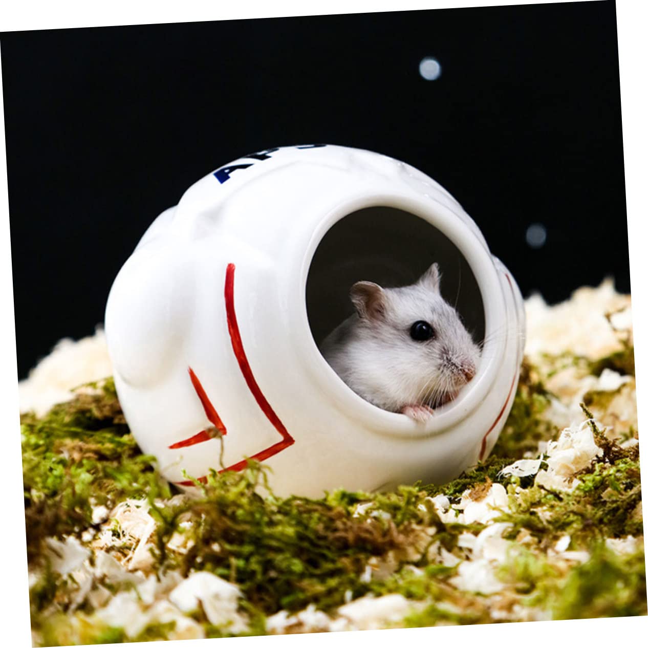 Nido para Hámster Serie Astronaut Comedero De Espacial Bañera De Nave Espacial Escondite De para Hámster para Dormitorios De Mascotas