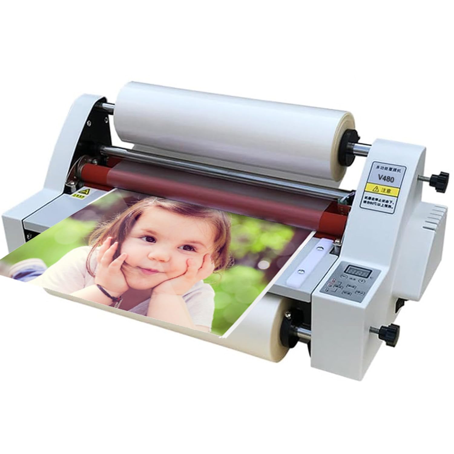 Elektryczna Maszyna Do Laminowania 480Mm Laminator Walcowy Na Gorąco Na Zimno Cztery Rolki Maszyna Do Laminowania Termicznego Do Papieru A2/A3/A4 Z Pojedynczą/Podwójną Stroną