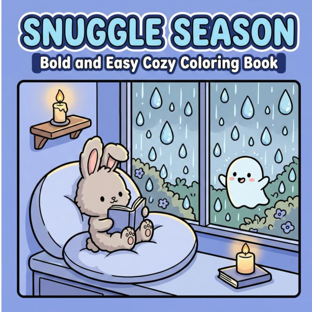 Snuggle Season: A Bold and Easy Cozy Coloring Book: Simple Autumn and Winter Scenes for Relaxation, Featuring Hygge Vibes, Warm Sweaters, Cozy Nooks, and Stress Relief for Adults and Seniors