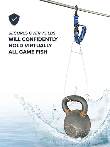 Miniatura 7 de Rogue Endeavor Clip de pescado, grande, construcción inoxidable, cordón de núcleo de acero de liberación rápida de 36 pulgadas, diseñado para pesca