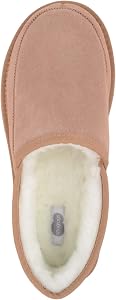 SNUGRUGS Men's Suede Slippers With Wool Lining & Hard Sole - Comfortable Warm House Shoes