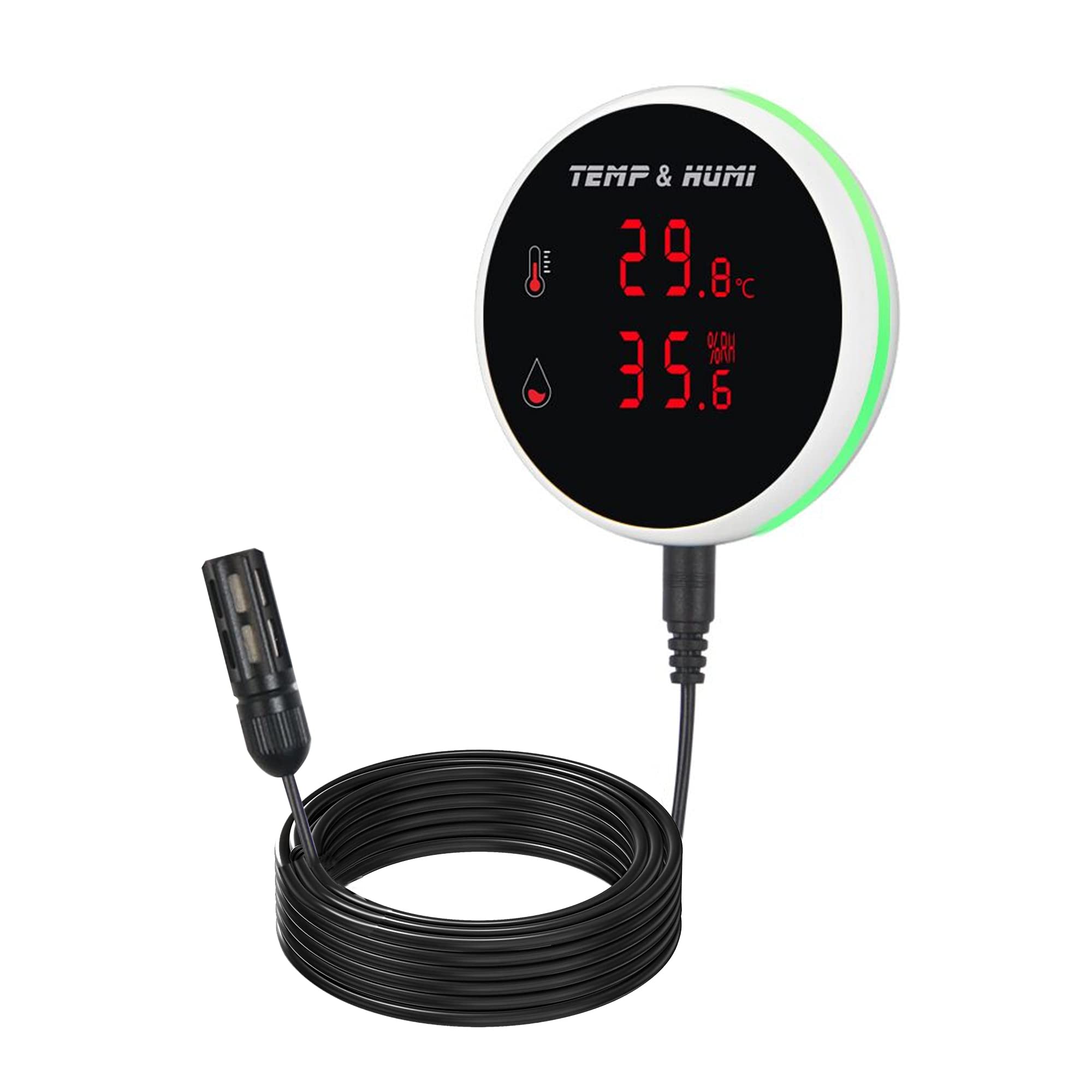 Wifi-Temperatur-Feuchtigkeitssensor, digitales Thermometer-Hygrometer mit Sonde und wiederaufladbarem Akku, Summeralarm und App-Warnungen, Temperatur-Feuchtigkeitsmonitor für Gefrierinkubator Haustier