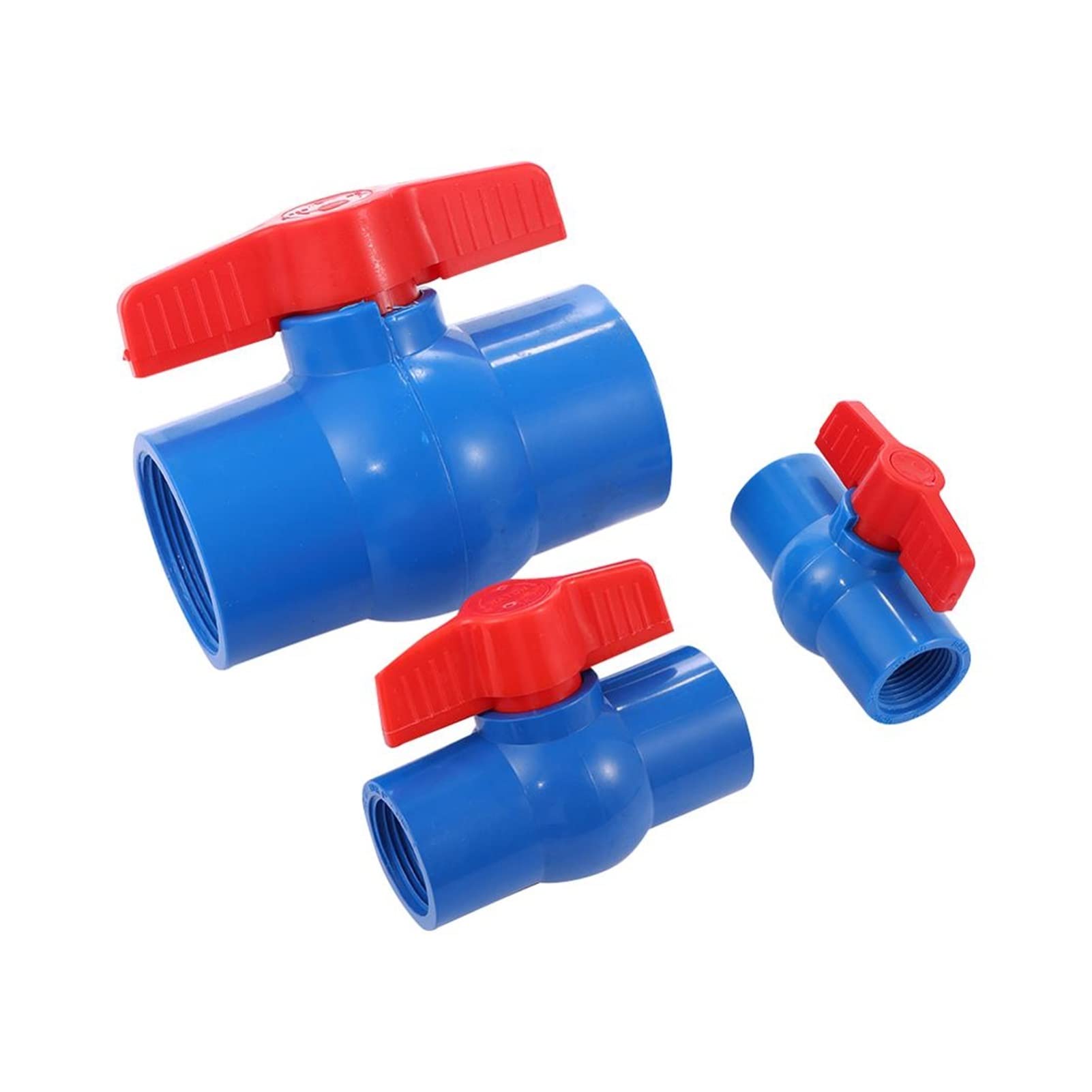 Junta de manguera de jardín Hembra azul roscada CLORURO DE POLIVINILO Válvula de bola 1/2 "~ 2" Jardín roscado Conexión de manguera de riego Conector de manguera de agua Adaptador de acuario