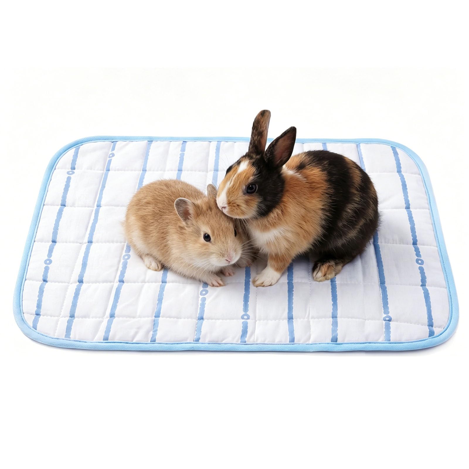 rexinwadfu Cooling Pad for Rabbit, 43.5x29.5cm Soft Hamster Cooling Pad, Summer Ice Pad Sleeping Bed for Small Animals Guinea Pigs, White