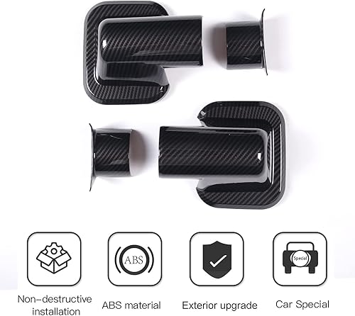 Miniatura 10 de PIUGILH Compatible con Hummer H2 2003-2002 ABS cubierta de espejo retrovisor lateral de puerta delantera trasera embellecedor base embellecedor,