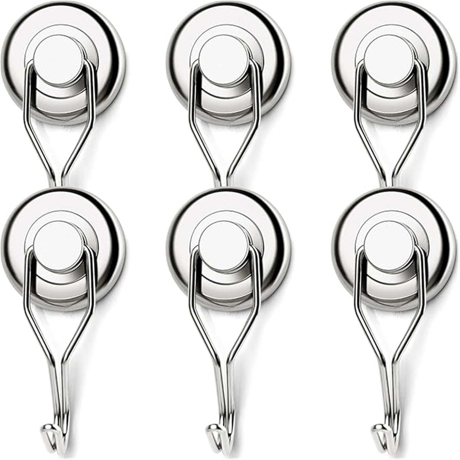 D25mm-Swivel Swing Magnetic Hook Refrigerator Hooks 2/4/6/8 Pack Neodymium Magnet Hook，Compatible For Other
