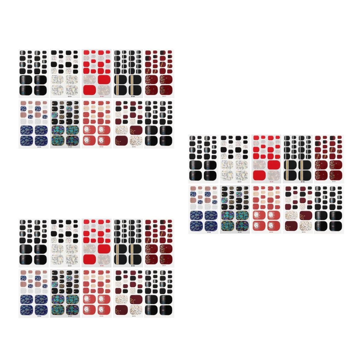 SHERCHPRY Pegatinas De Para Uñas De Pies De Calcomanías Decorativas Impermeables Para Manicura Para Fiestas Y Profesional 12 Piezas X 3