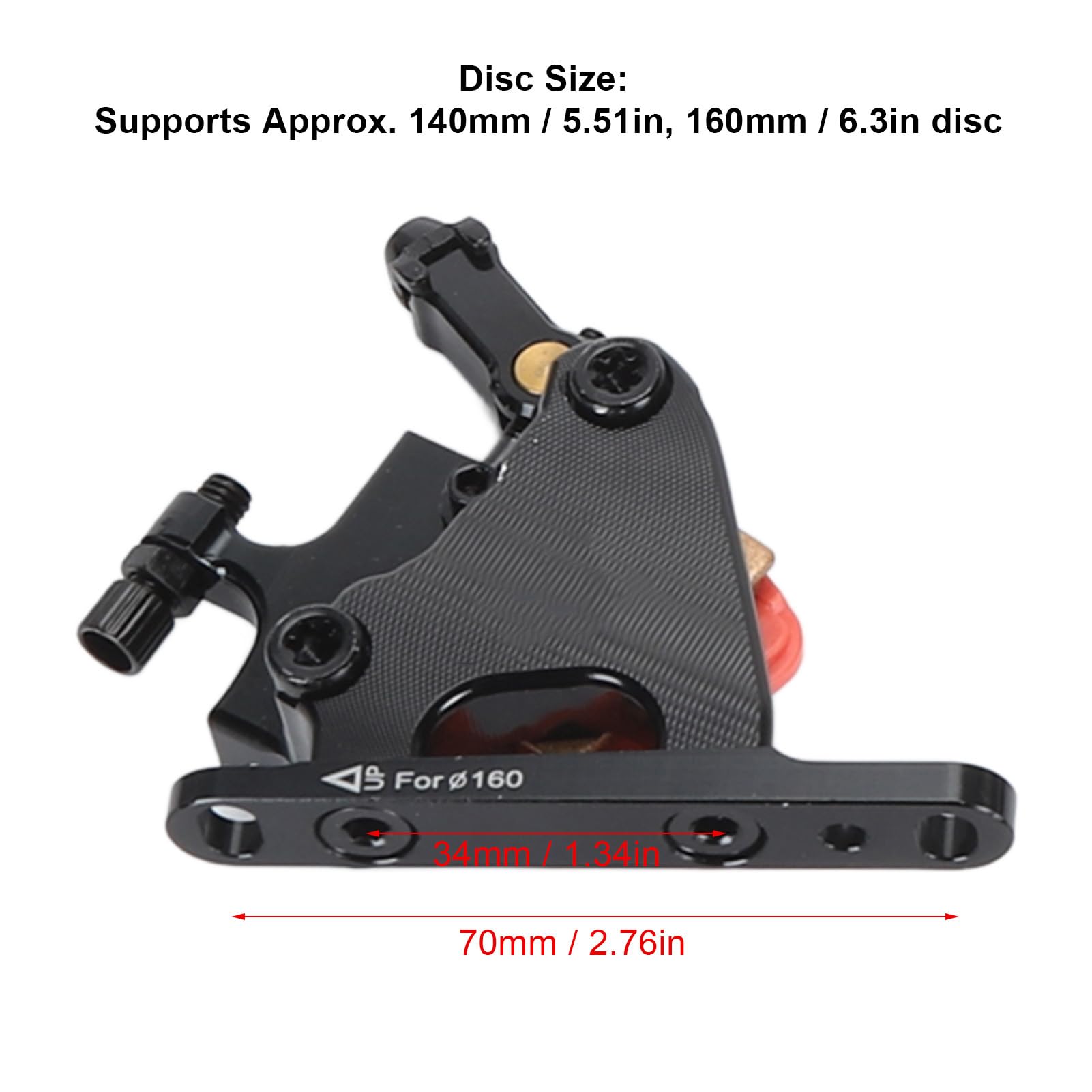 Bikes Disc Brake Set, Lightweight Aluminum Alloy Caliper Front Rear Disc Brake Set for Road & Mountain Bikes