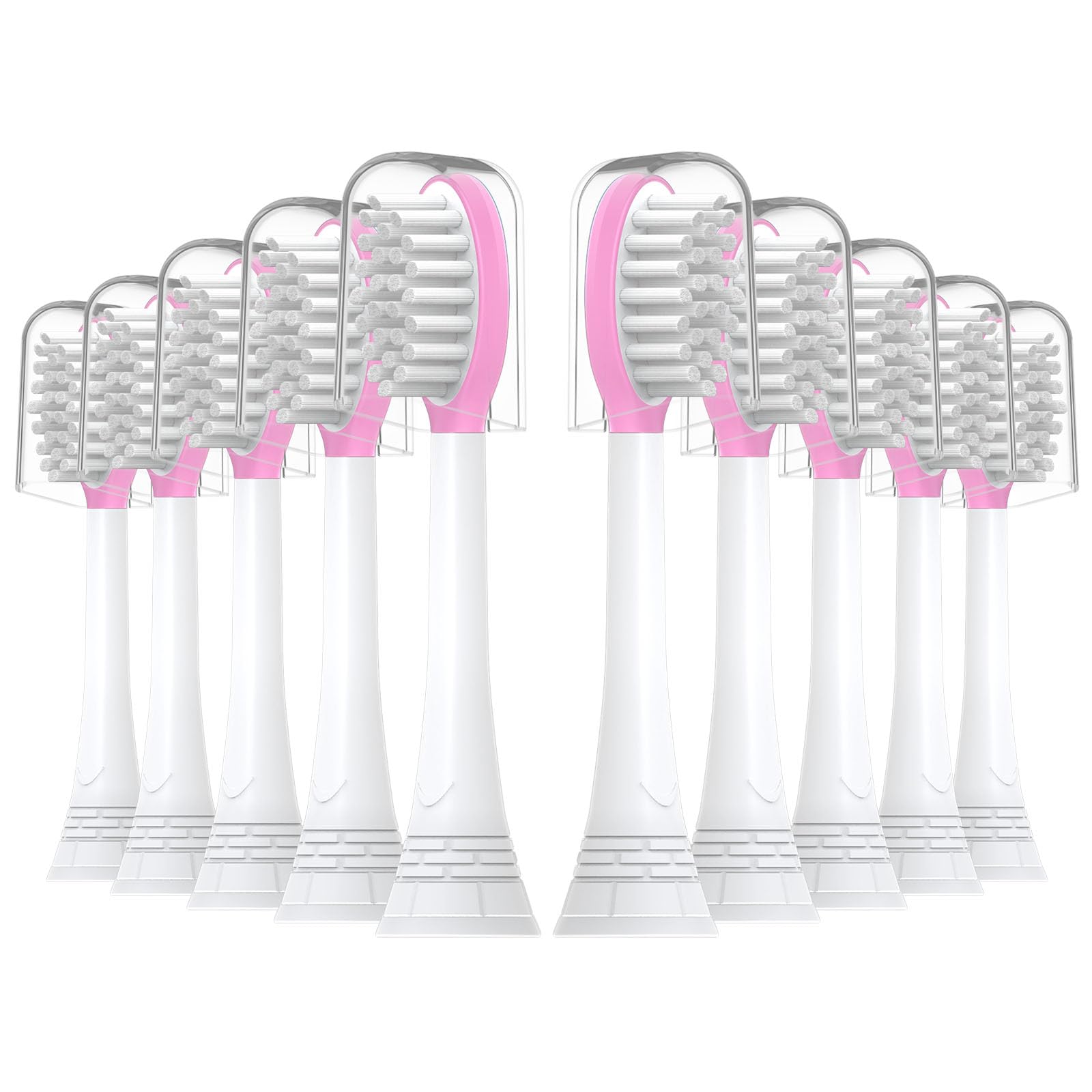 CILGEWH Kids Replacement Toothbrush Heads 10 Pack for Philips Sonicare Electric Toothbrush Soft Brush Head for Child 7+ for Boy Girl,Pink