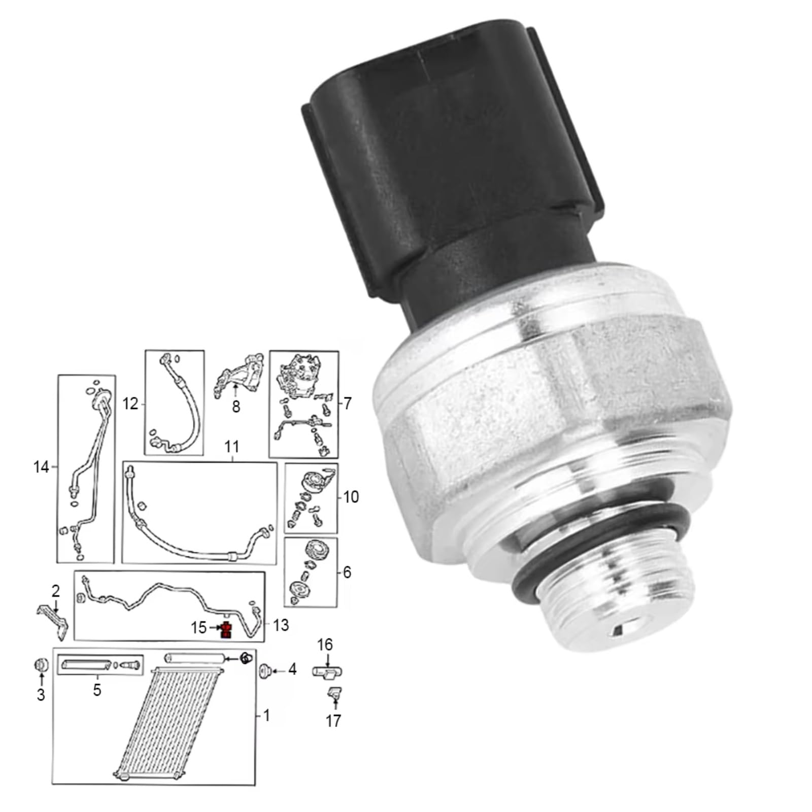 per Acura per MDX 2007-2020 per NSX 2017-2021 per RDX 2007-2022 80450SFE003 Sensore di Pressione AC Interruttore sensore di Pressione Aria condizionata