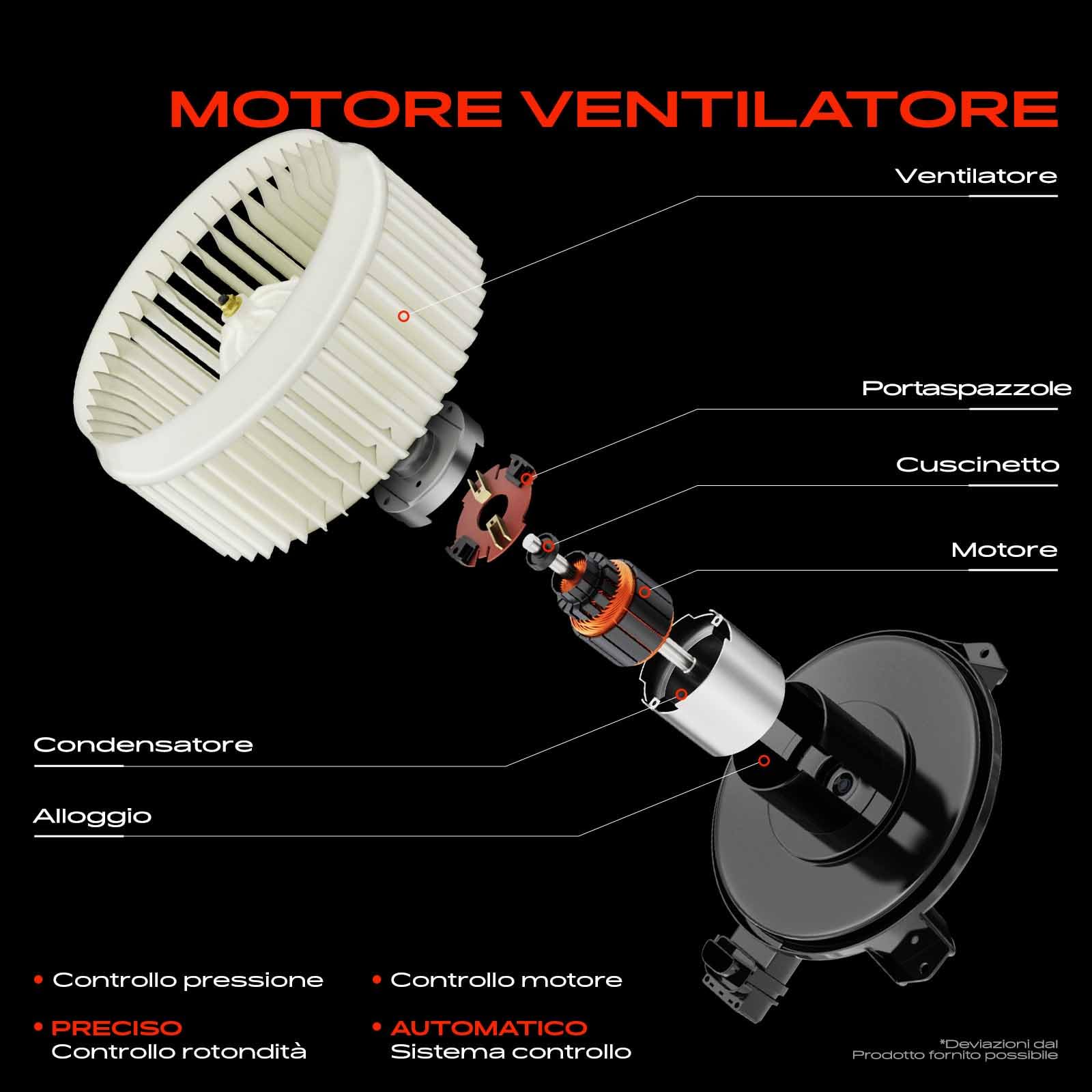 Frankberg Motore del ventilatore Ventilatore del riscaldamento Compatibile con A4 Avant 8K5 Q5 8RB A4 8K2 A5 8T3 A5 Spotback 8TA Replace# 8K182 0021B