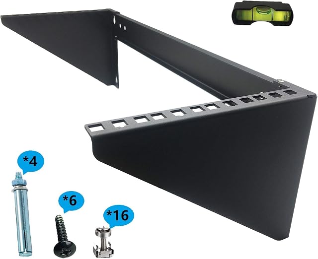 JINGCHENGMEI 4U 125 lb Weight Capacity Heavy Duty 19 Inches Steel Vertical Patch Panel Mounting Bracket for Networking Equipment (MFT-HVWRF3U)