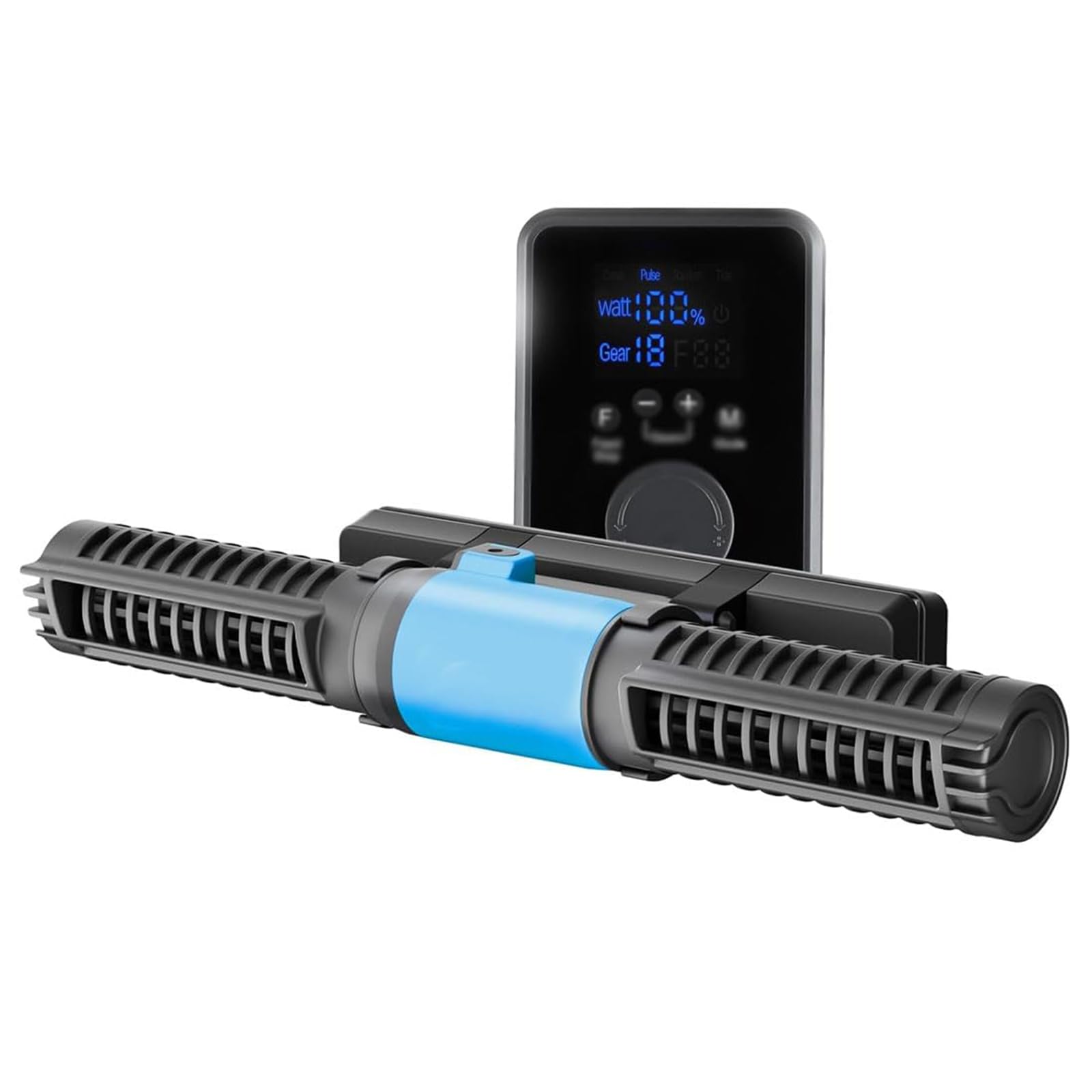 Wave Maker para Acuario con Controlador de Pantalla LED – Bomba Cross Flow Ajustable en 4 Niveles, Powerhead Magnético DC 24V para Acuarios de Agua Dulce y Marinos 55W