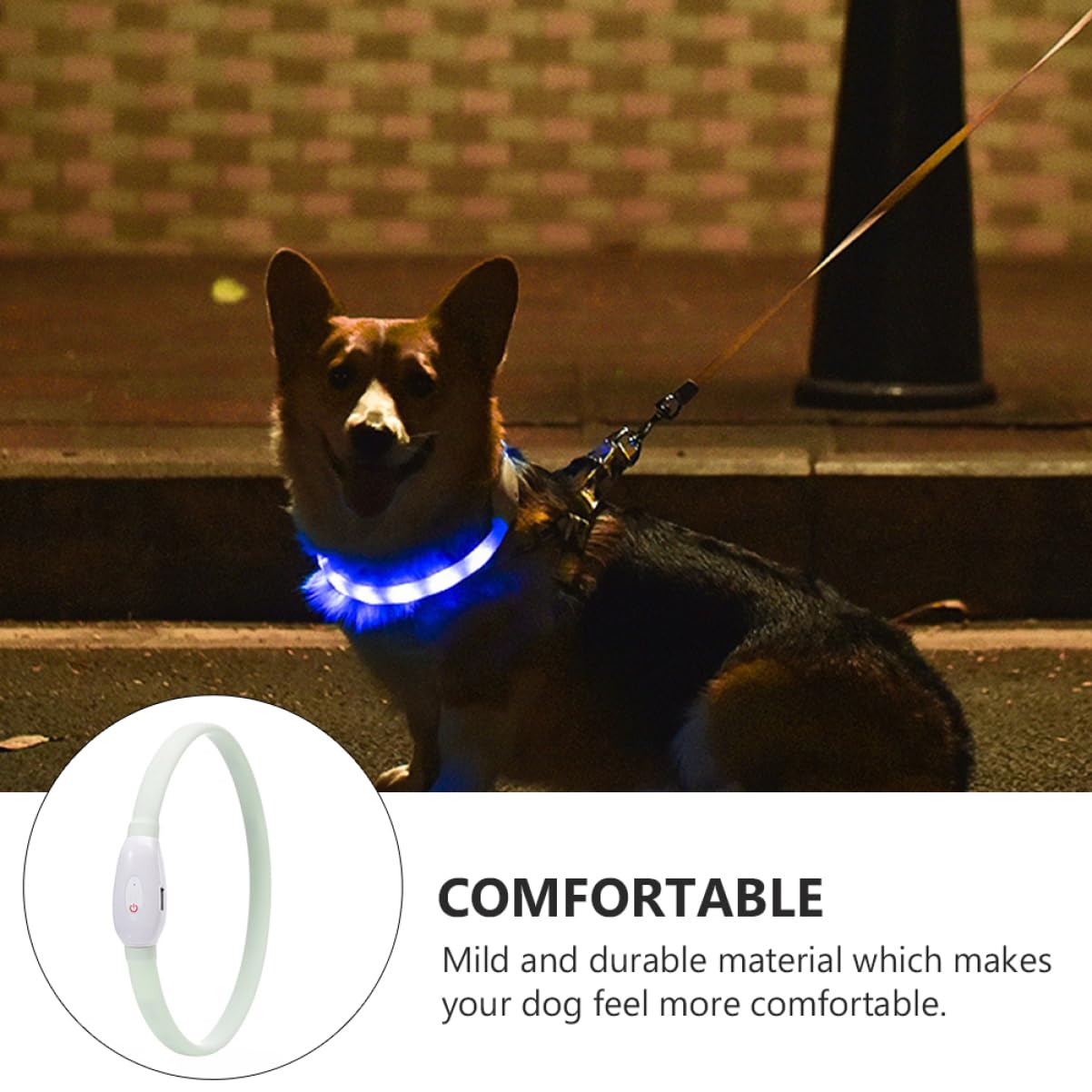 YARNOW 2juegos Collar Led para Perros Recargable por USB y Luminiscente para Paseos Material Resistente y Cómodo para Mascotas
