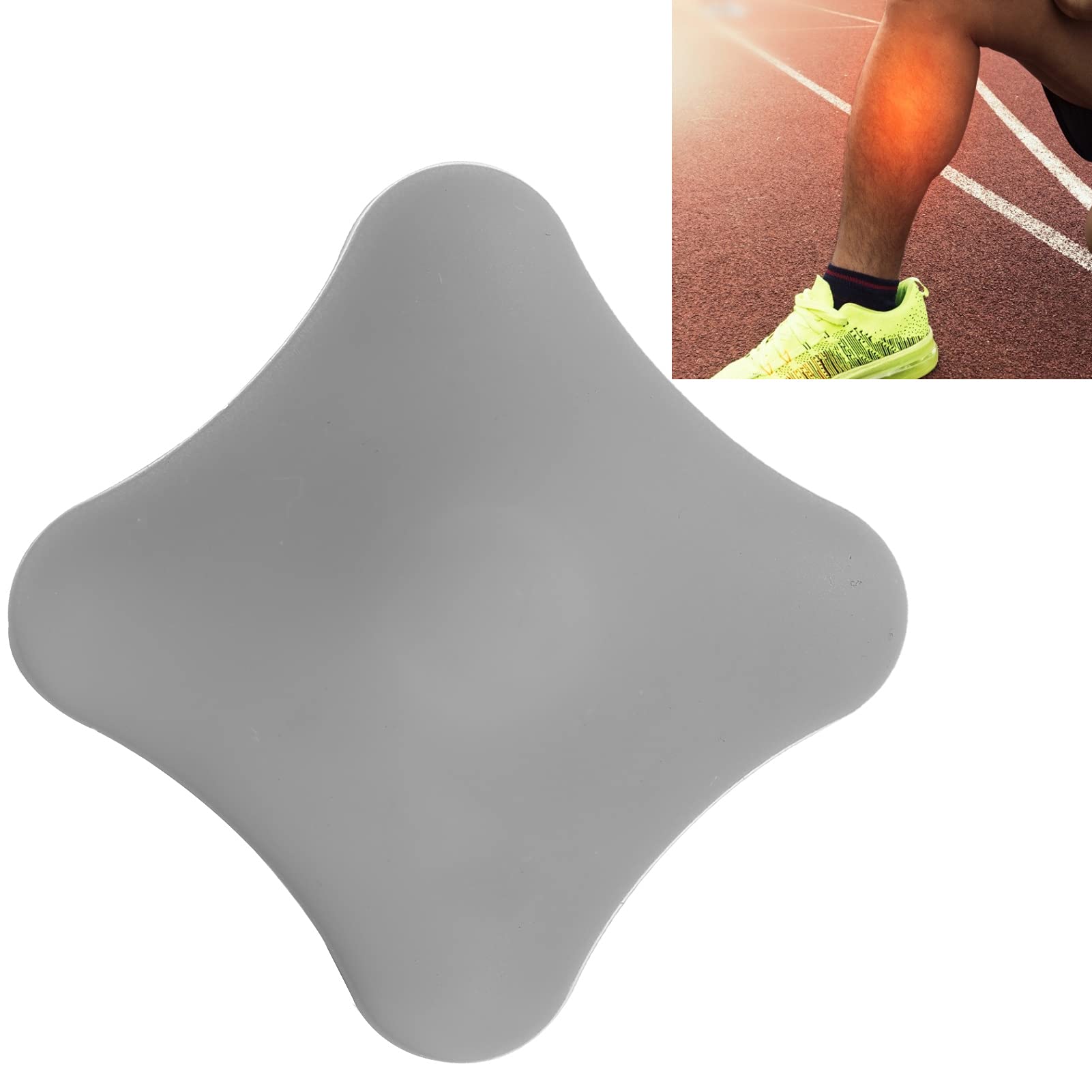 Pelota de Masaje, Práctica Pelota de Ejercicio Fascia Resistente Al Desgaste con Material de Silicona de Calidad Alimentaria para Relajar los Músculos(Gris)
