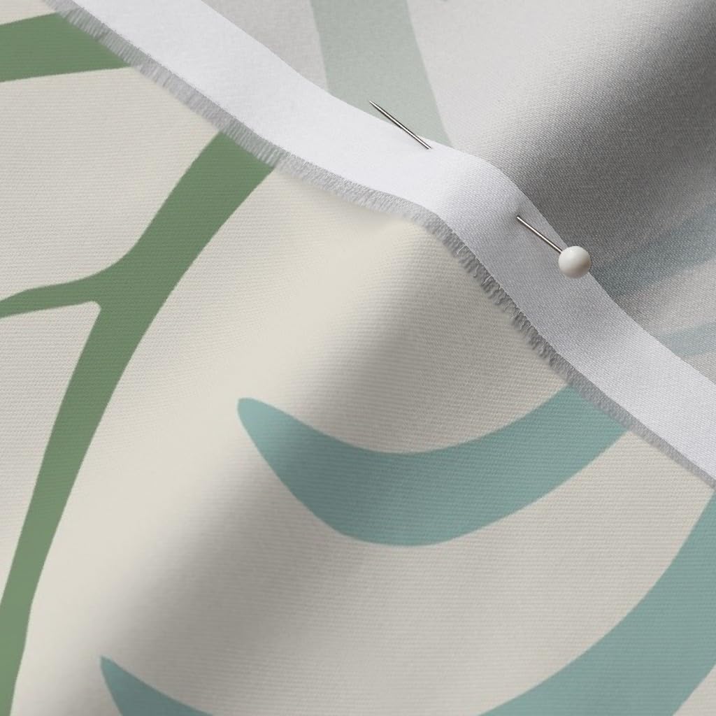 Spoonflower Fabric - Birds Floral Damask Bird Flower Cream Peach Peacock Sage Printed on Organic Cotton Sateen Fabric by The Yard - Sewing Quilting Apparel Home Decor