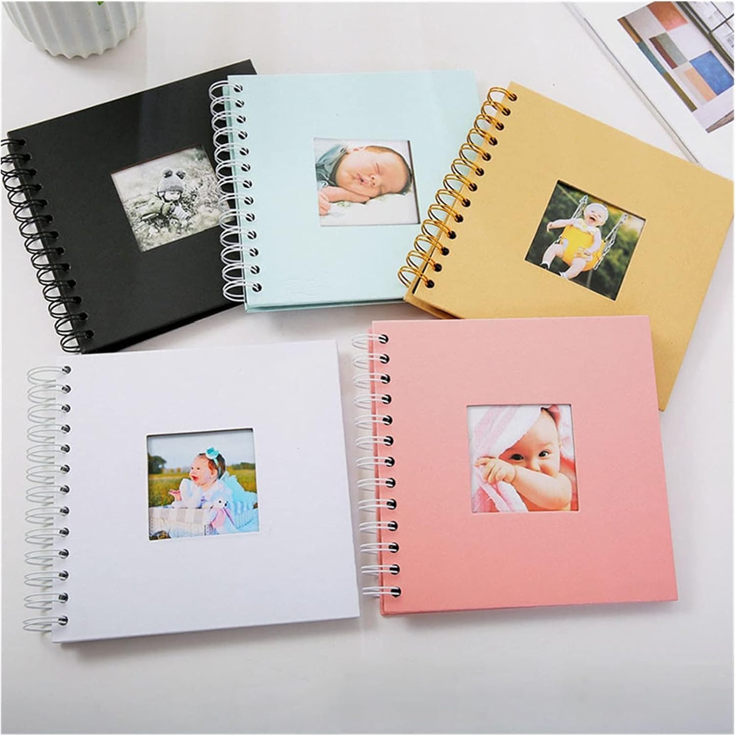 Handmade Photo Album Photo Album Creative Baby Anniversary Photo Album Scrapbook Photo Album for Lover's Baby Wedding Large Capacity Cover Photo Album (Color : Gray)