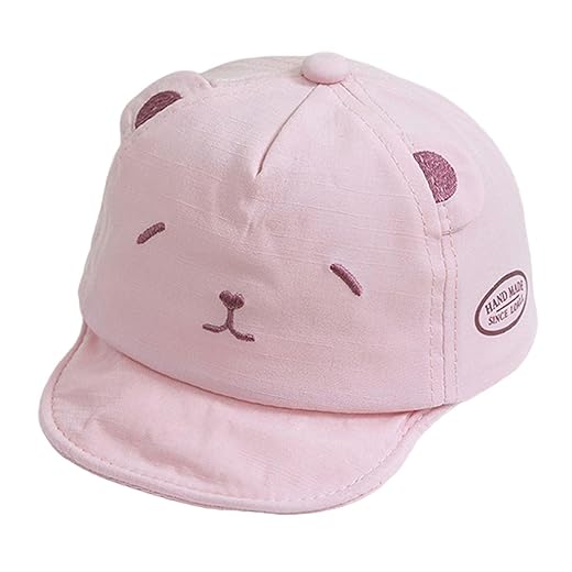 Boné Infantil Ursinho Chapéu Boina Bordado Xadrez Criança Bebê Fofo Unissex Verão Fashion