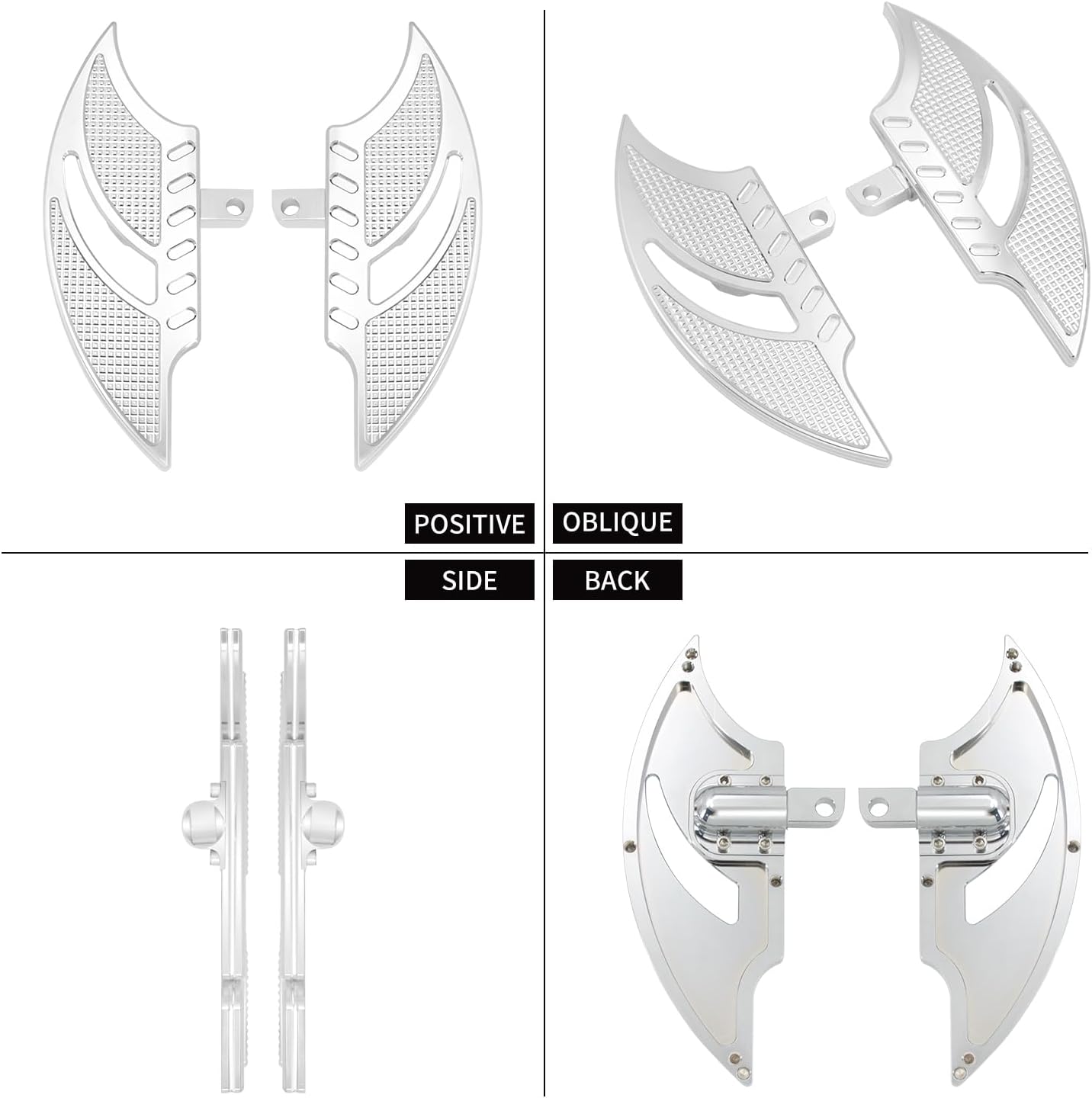 Motorcycle Foot Pegs Male Mount Footrests Floorboards Compatible with Harley Touring Electra Glide Road Glide Road King Dyna Sportster (Chrome)