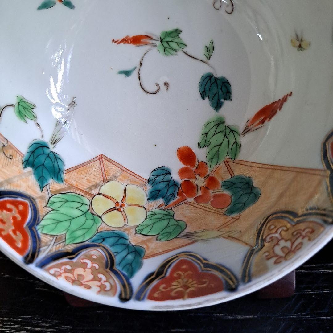 十四代　柿右衛門　赤絵金彩　鉢　極上　朝顔図　角渦福 十四代 柿右衛門 赤絵金彩 鉢 極上 朝顔図 角渦福 十