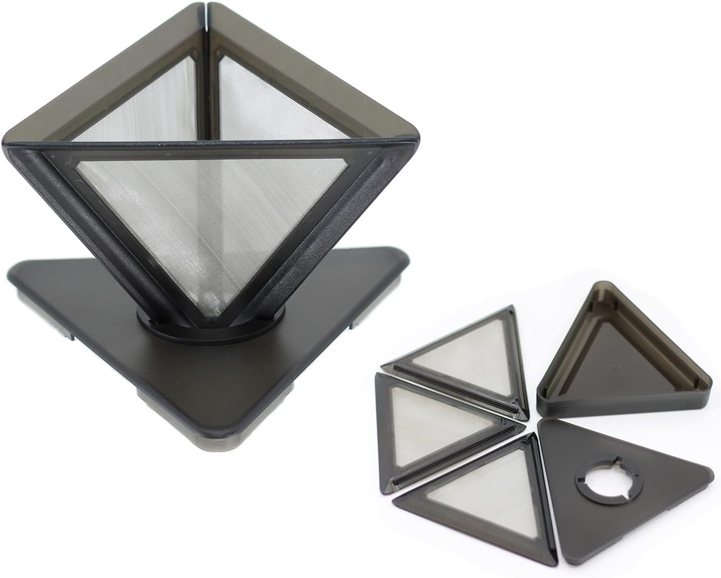 Portable Pour Over Coffee Dripper with Storage case, Stainless Steel Mesh Reusable Coffee Filter, Dishwasher Safe, Ideal for Camping, RV, Backpacking, or at Home, Office